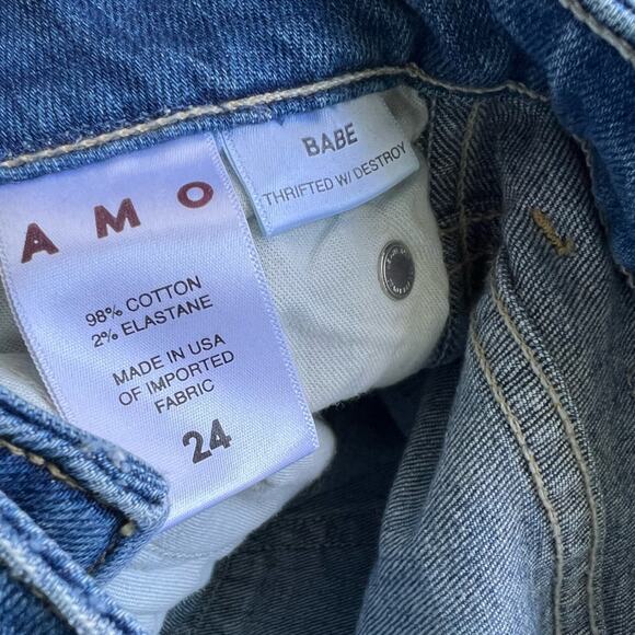 AMO babe thrifted with destroy distressed jeans cropped casual ankle - Picture 7 of 8